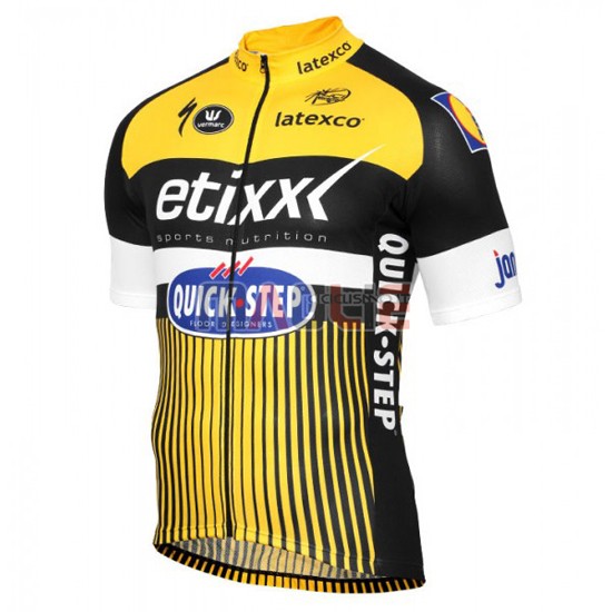 Maglia Quick Step manica corta 2016 giallo e nero - Clicca l'immagine per chiudere